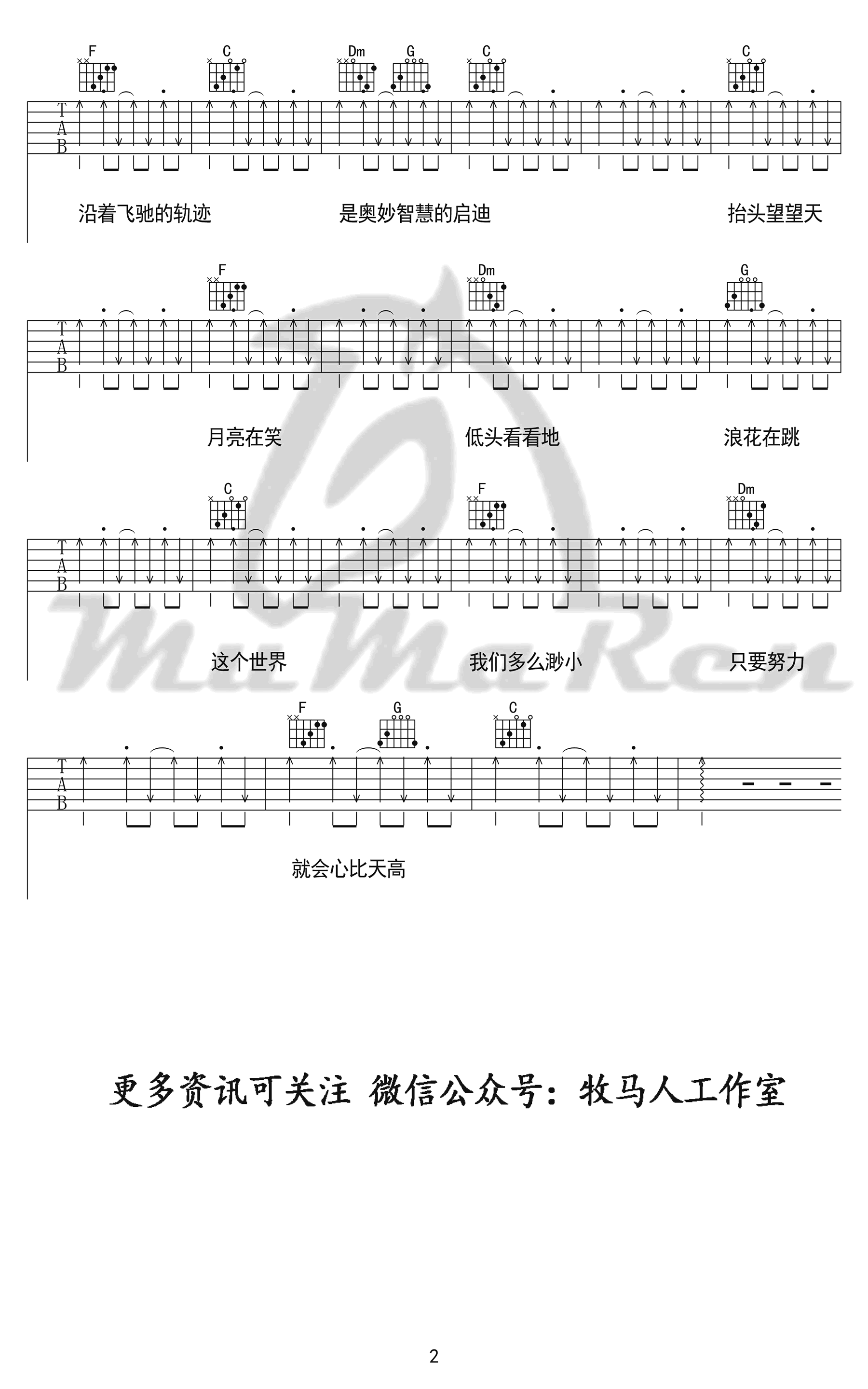 顾海滨《抬头望望天》吉他谱_C调吉他弹唱谱第2张