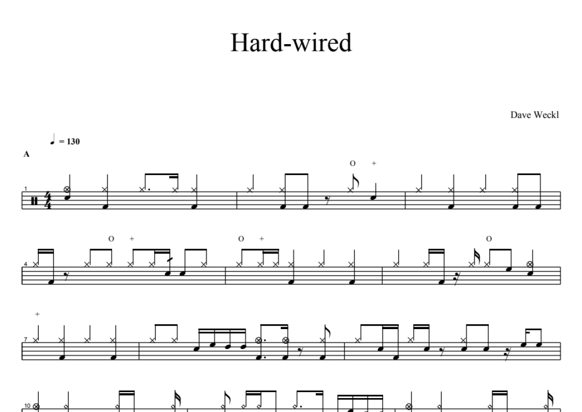 Dave weckl《hard wired》鼓谱_架子鼓谱第1张