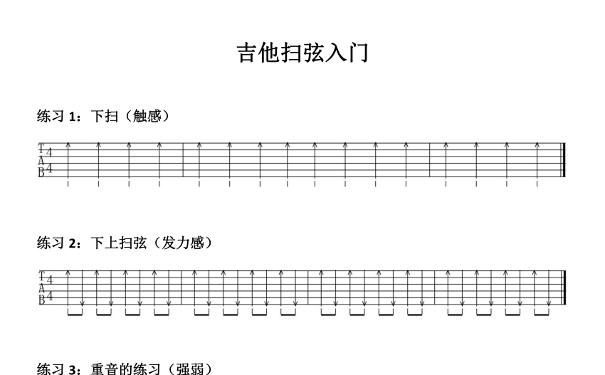 打譜啦吉他基礎教程《吉他掃弦入門》_吉他教程譜