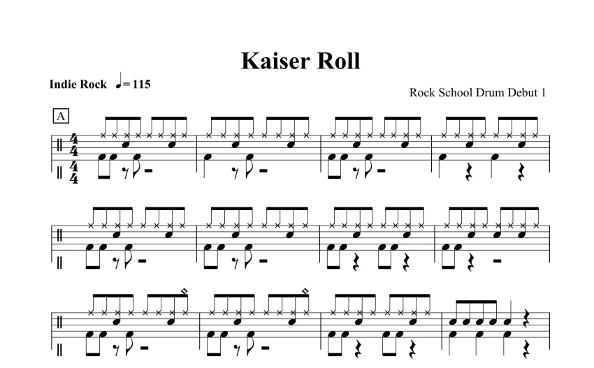 二級考級曲目《Kaiser Roll》鼓譜_架子鼓譜
