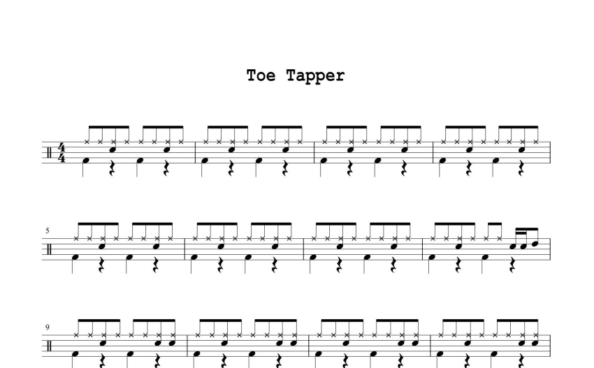 二級考級曲目《Toe Tapper》鼓譜_架子鼓譜