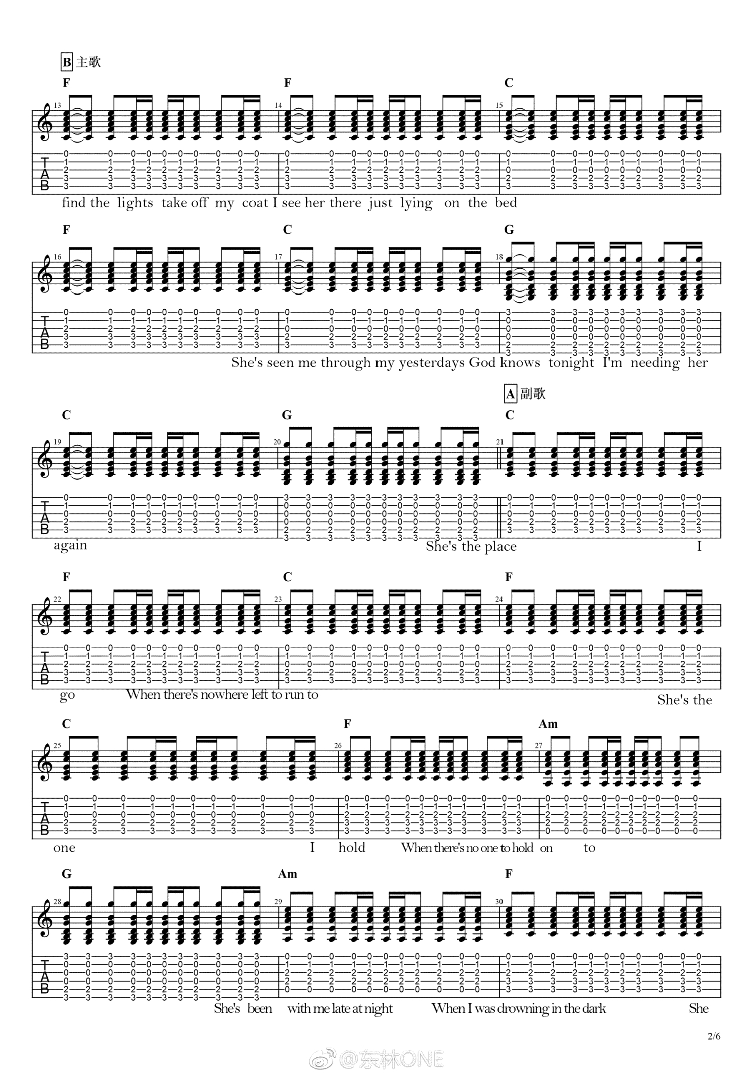 Bon Jovi《Scars On This Guitar》吉他谱_吉他弹唱谱第2张