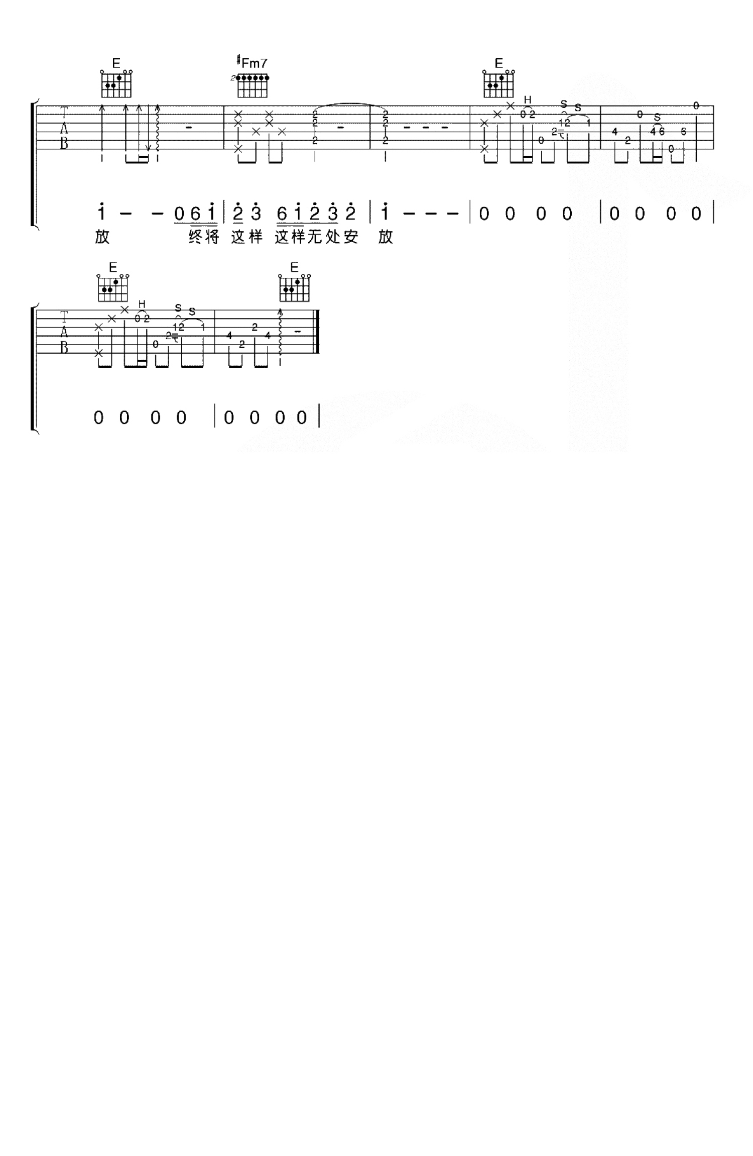 汪峰《无处安放》吉他谱_E调吉他弹唱谱第4张