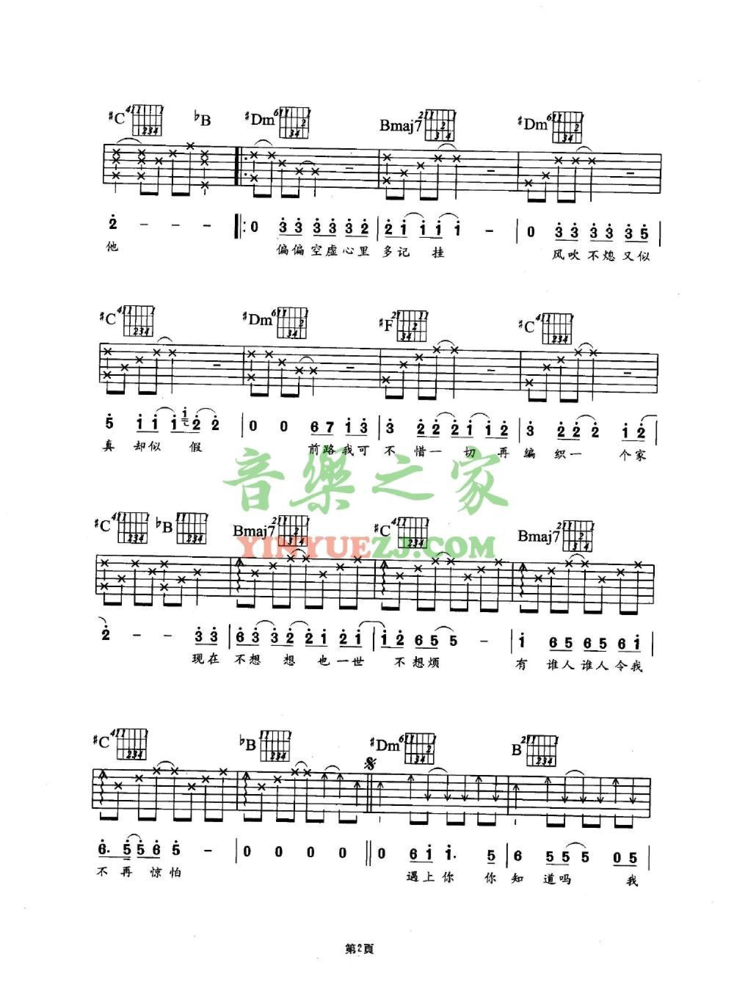 刘德华《当我遇上你》吉他谱_吉他弹唱谱第2张