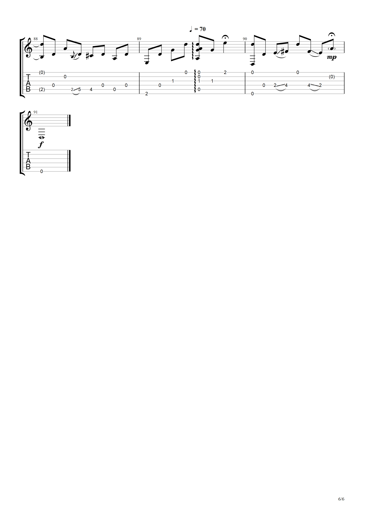 走音《Tears in heaven》吉他谱_吉他独奏谱第6张