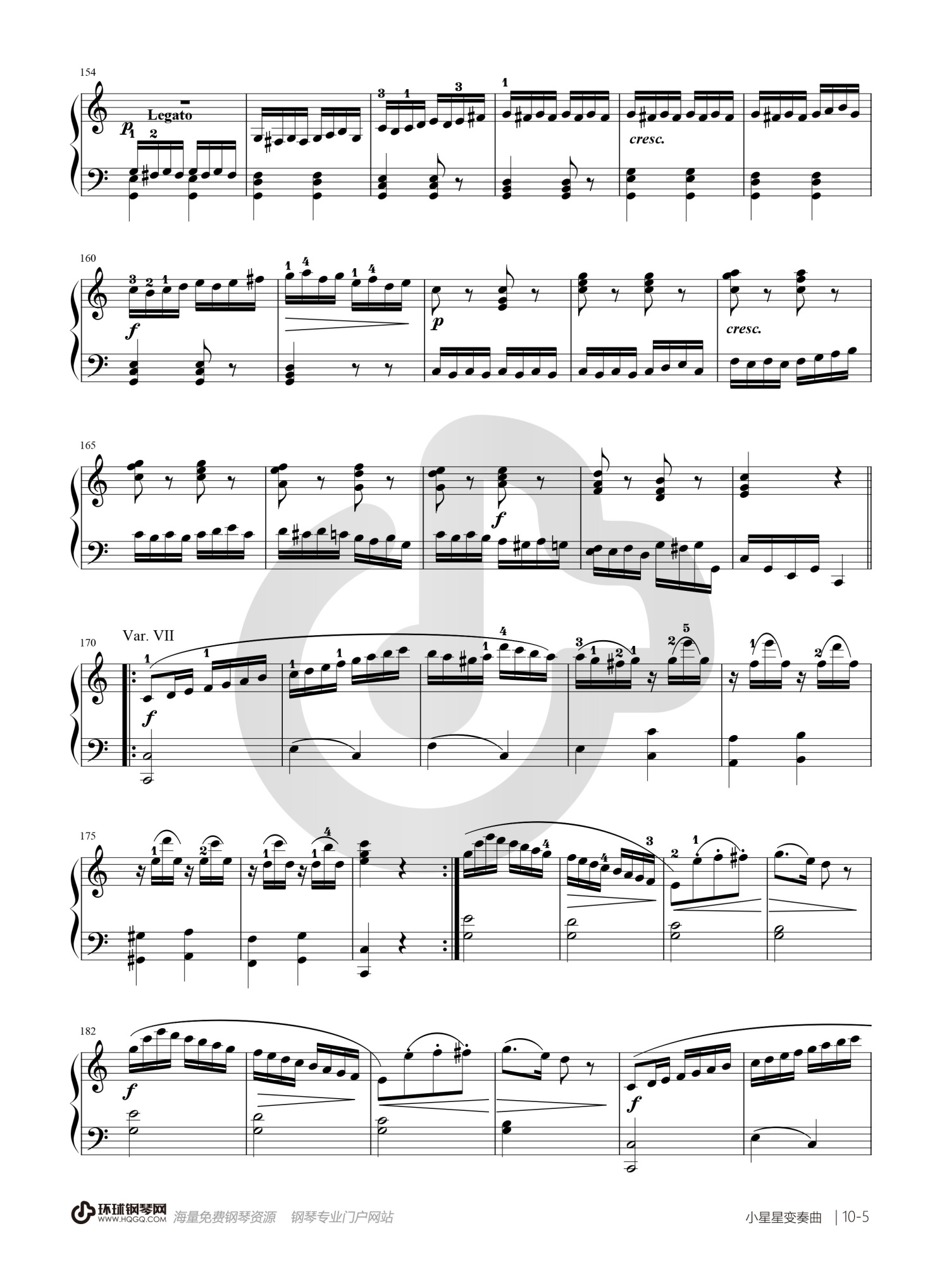 莫扎特《小星星变奏曲》钢琴谱第5张