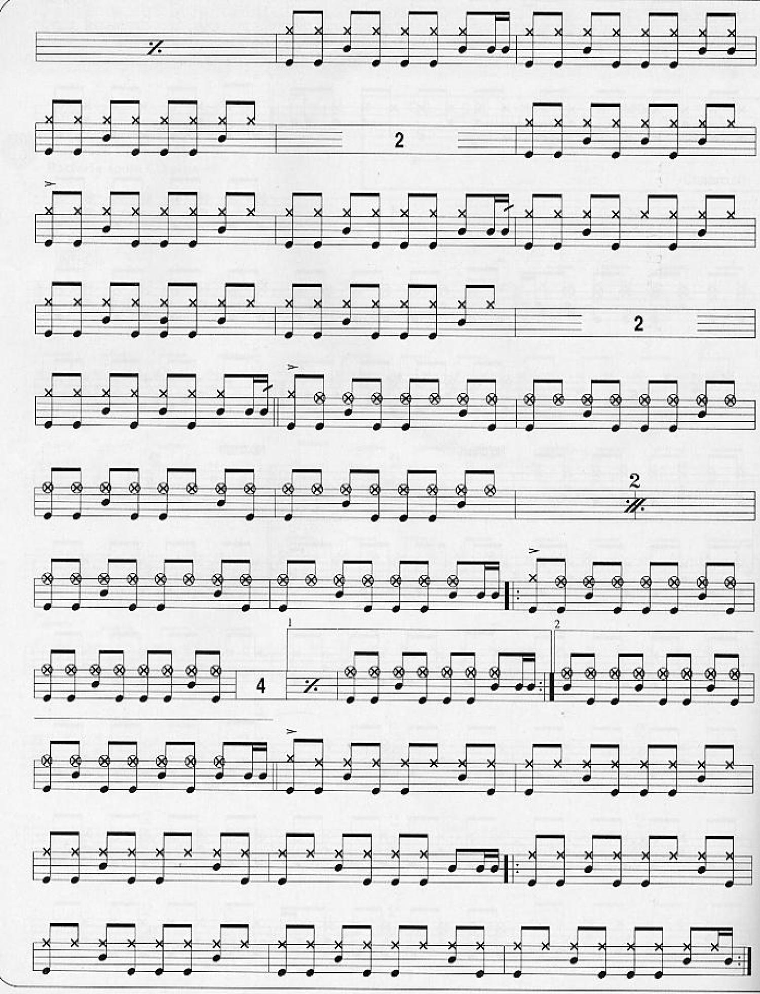 U2《New years day》鼓谱_架子鼓谱第3张