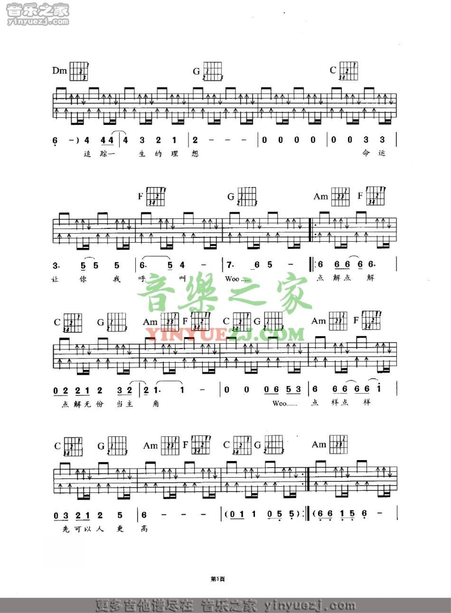 Beyond《点解点解》吉他谱_C调吉他弹唱谱第5张