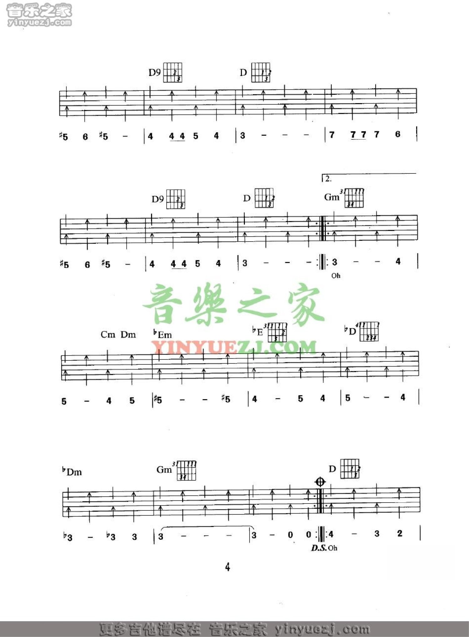 Beyond《东方宝藏》吉他谱_B调吉他弹唱谱第4张