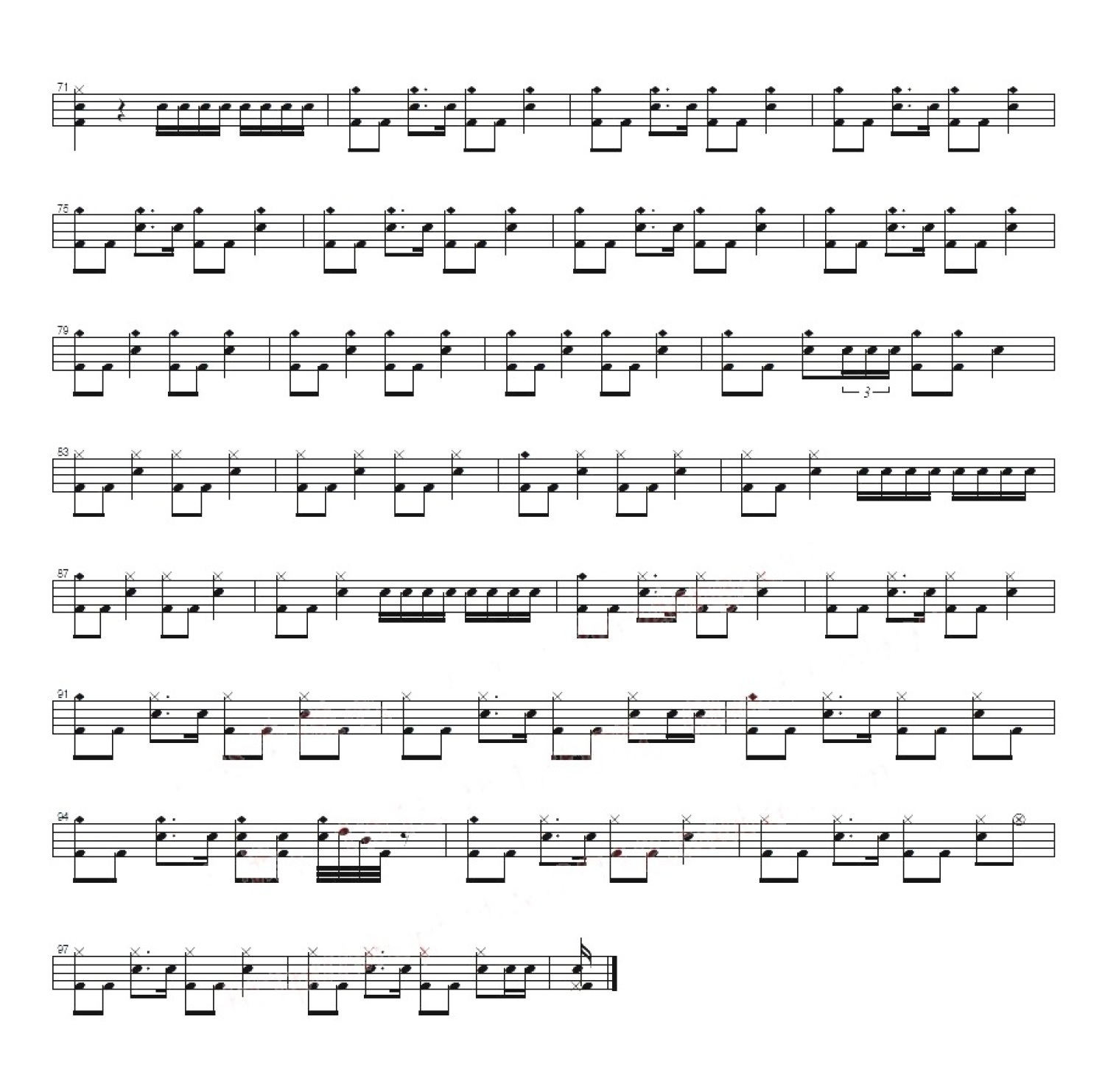 Sum 41《In Too Deep》鼓谱_架子鼓谱第3张