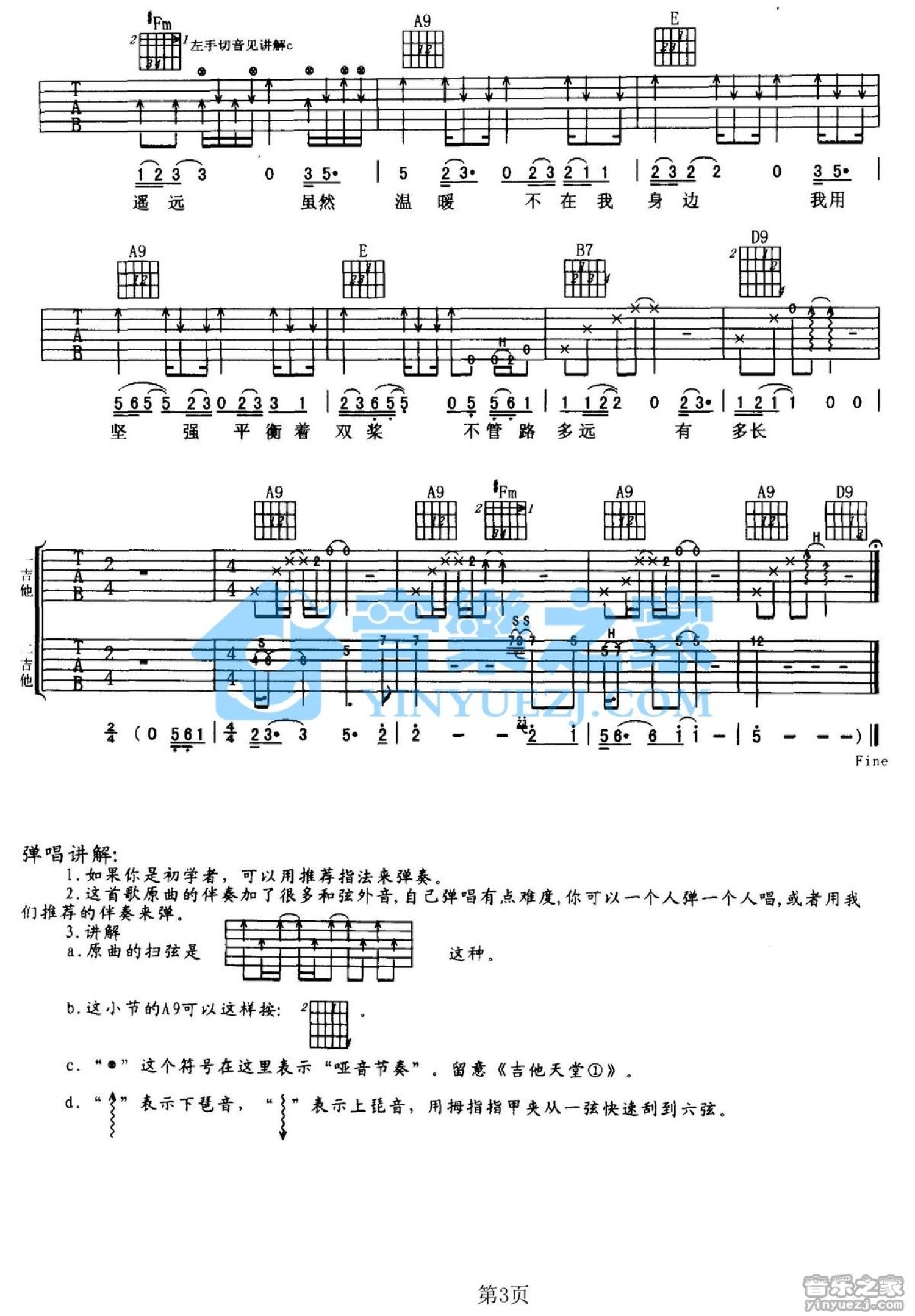杨坤《燕尾服》吉他谱_D调吉他弹唱谱第3张