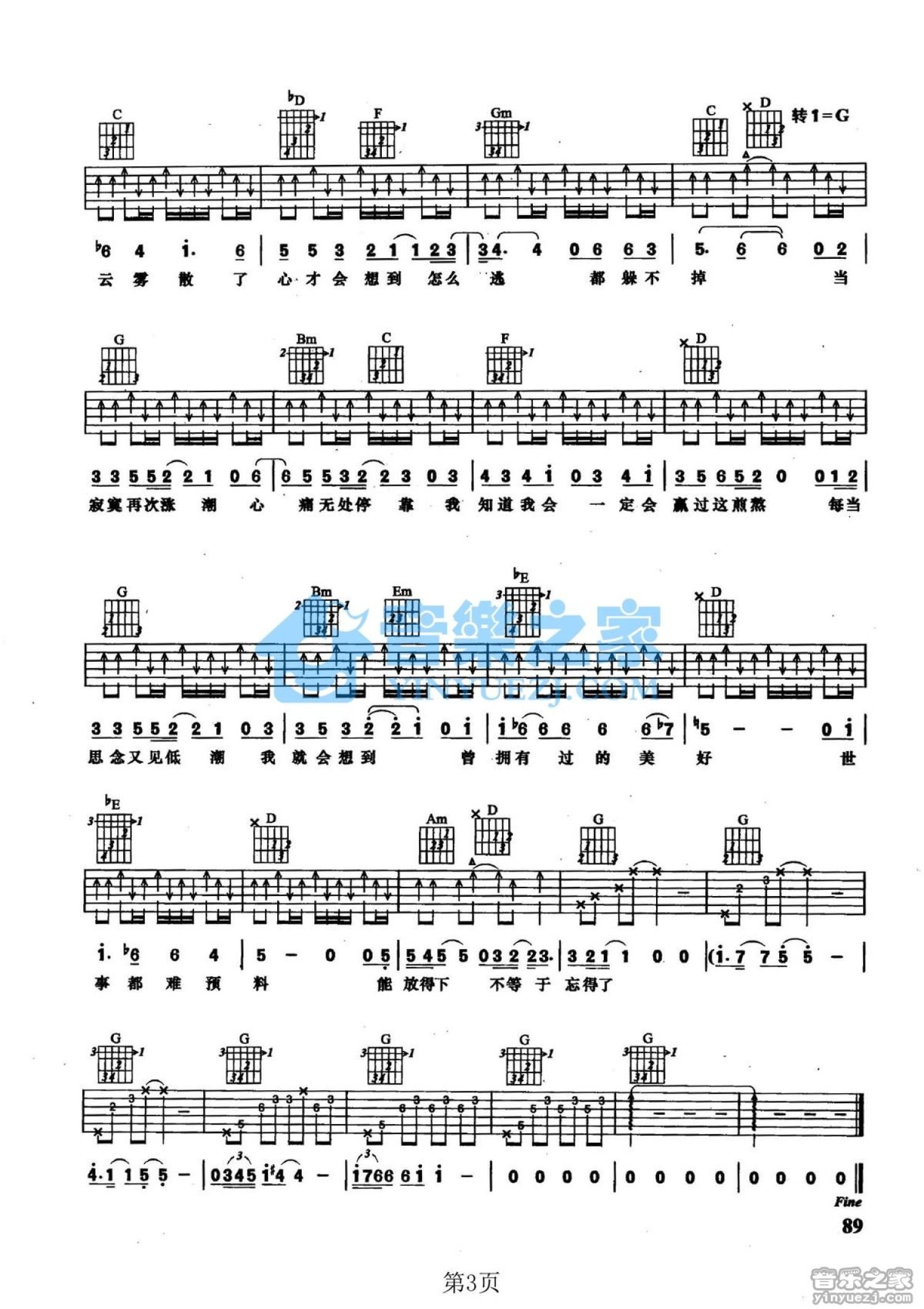 周华健《潮》吉他谱_F调吉他弹唱谱第3张
