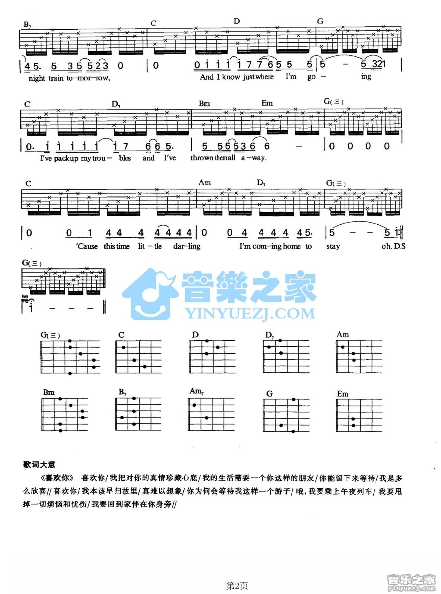 Lionel Richie《Stuck On You》吉他谱_G调吉他弹唱谱第2张