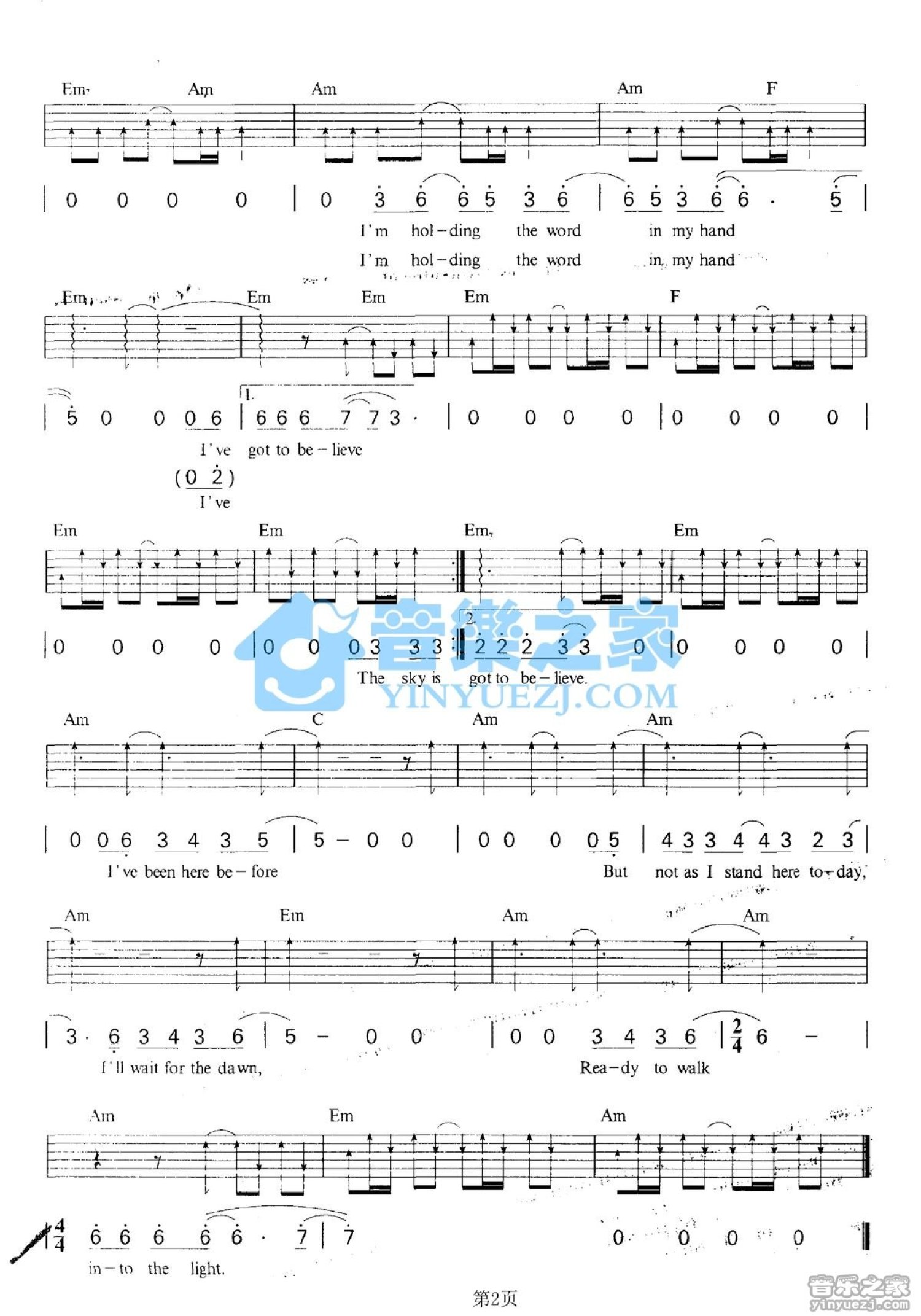 Def Leppard《Desert Song》吉他谱_C调吉他弹唱谱第2张