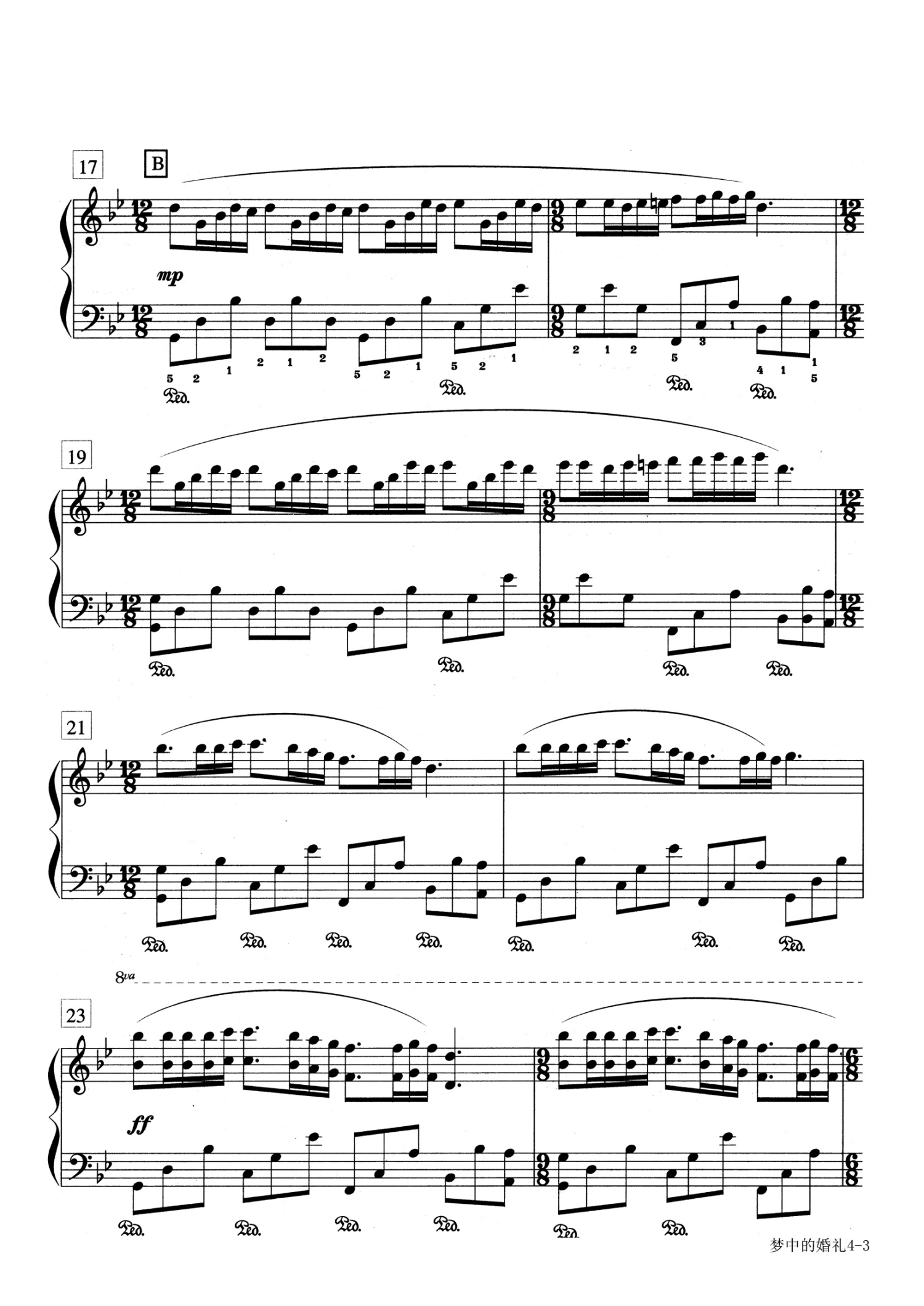 理查德·克莱德曼《梦中的婚礼》钢琴谱第3张