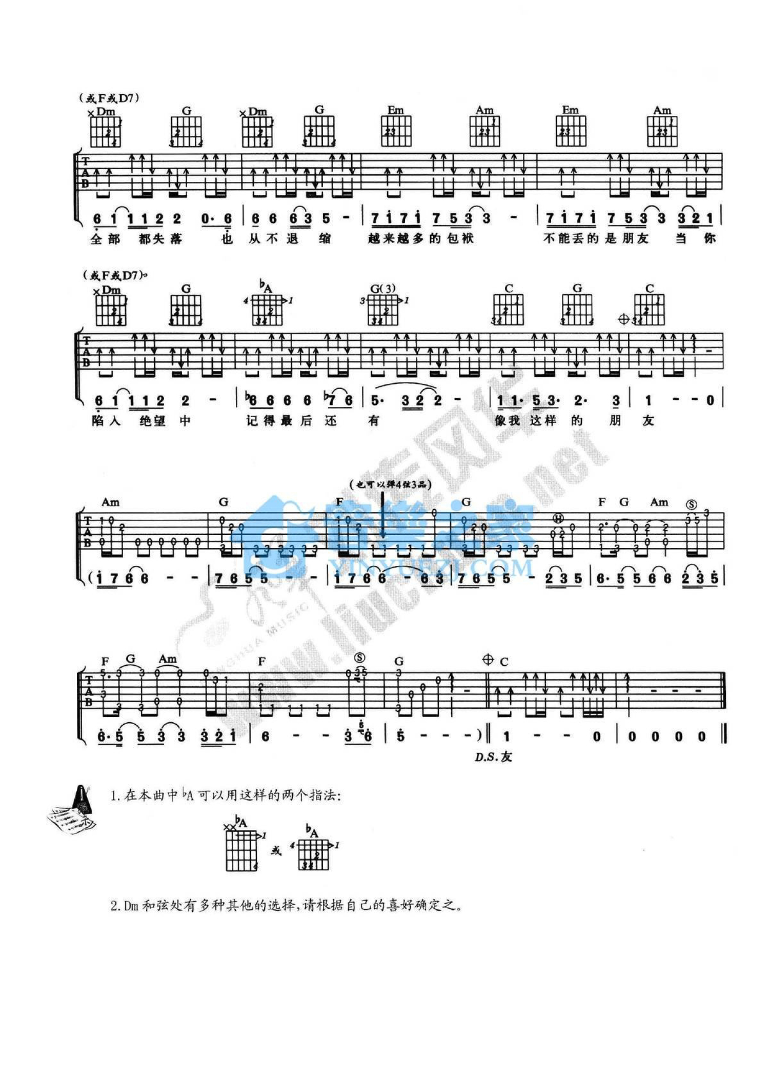 谭咏麟《像我这样的朋友》吉他谱_C调吉他弹唱谱第2张