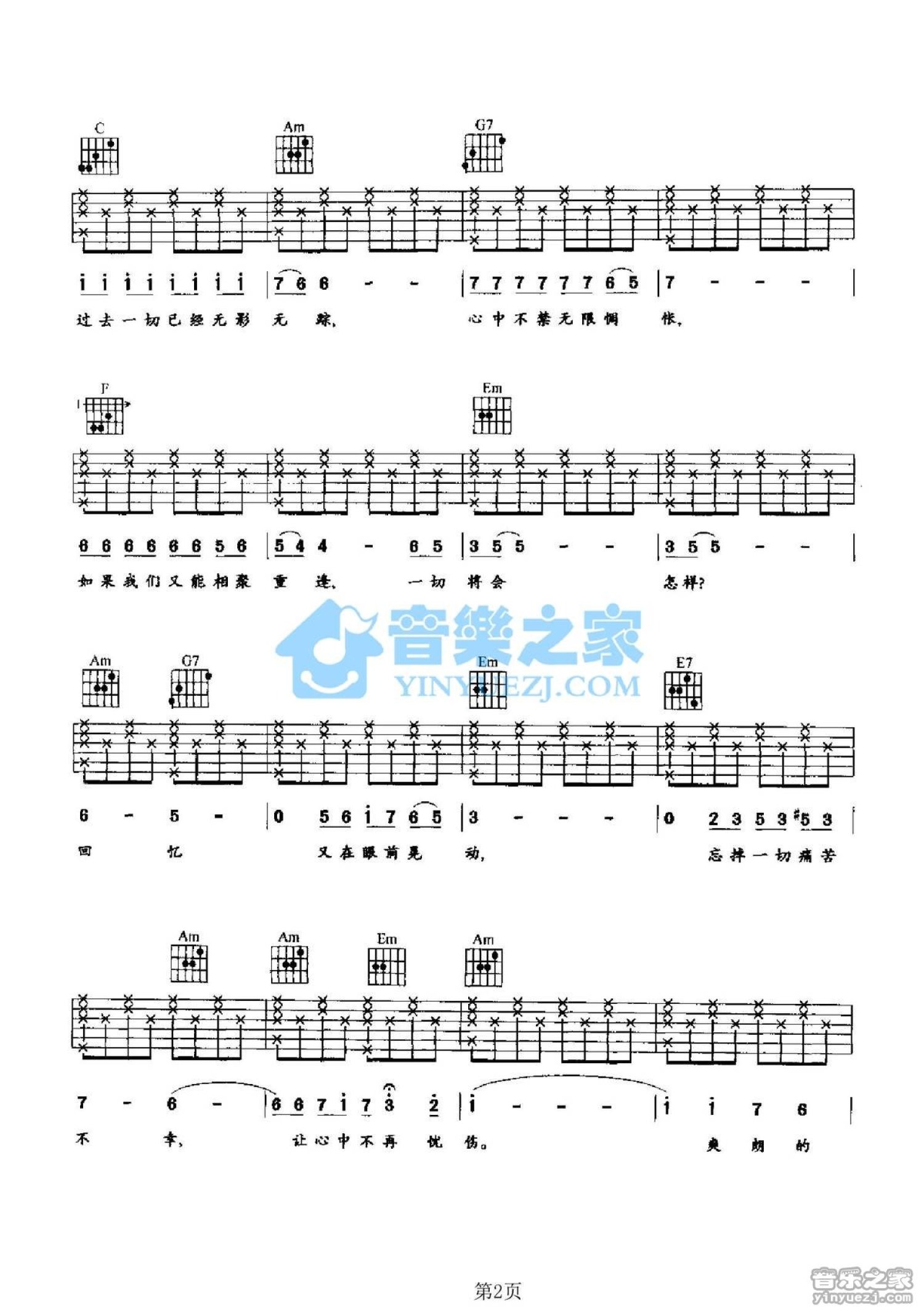 芭芭拉·史翠珊《往日情怀The Way We Were》吉他谱_C调吉他弹唱谱第2张