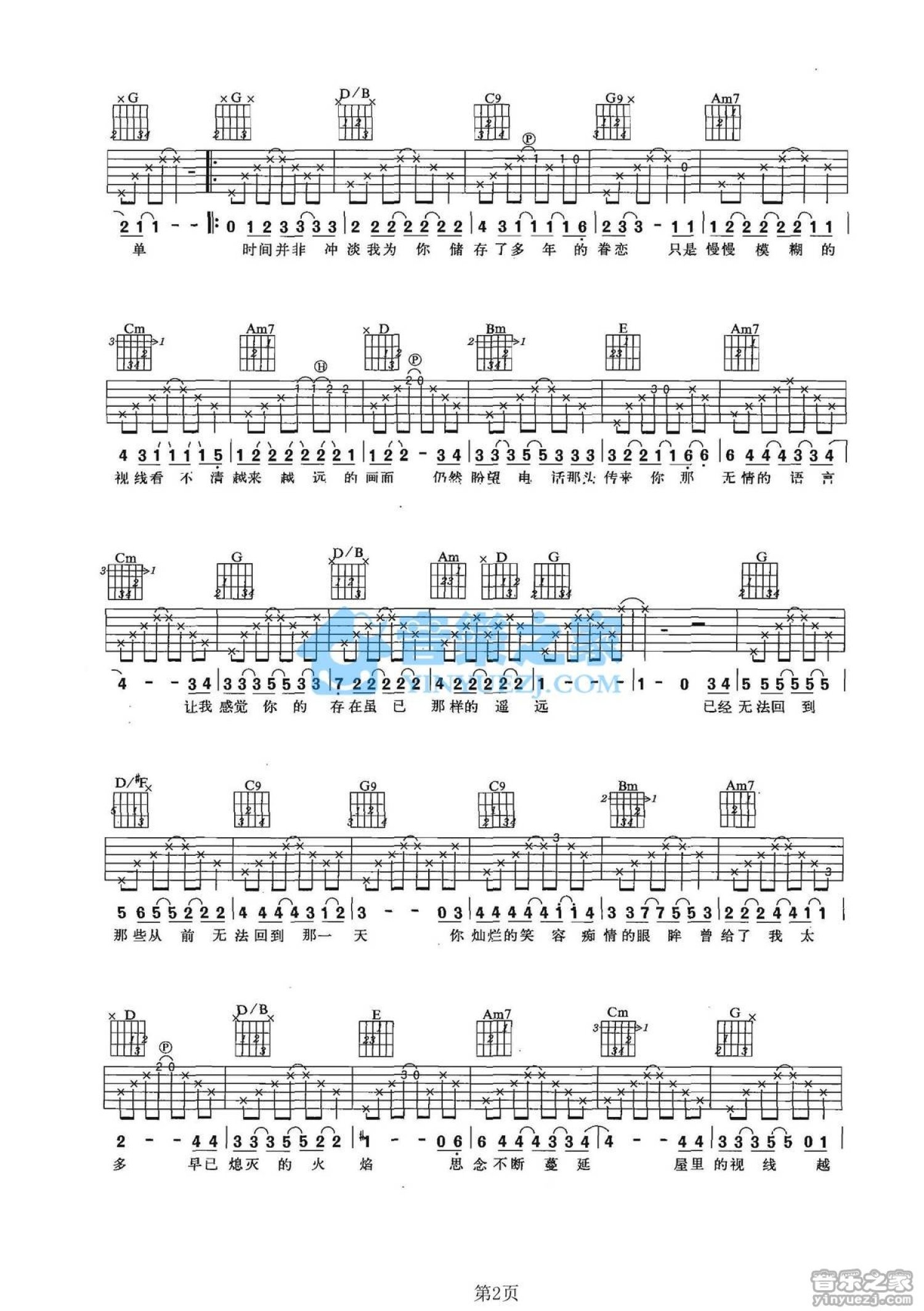 刘海波《屋子》吉他谱_G调吉他弹唱谱_双吉他版第2张