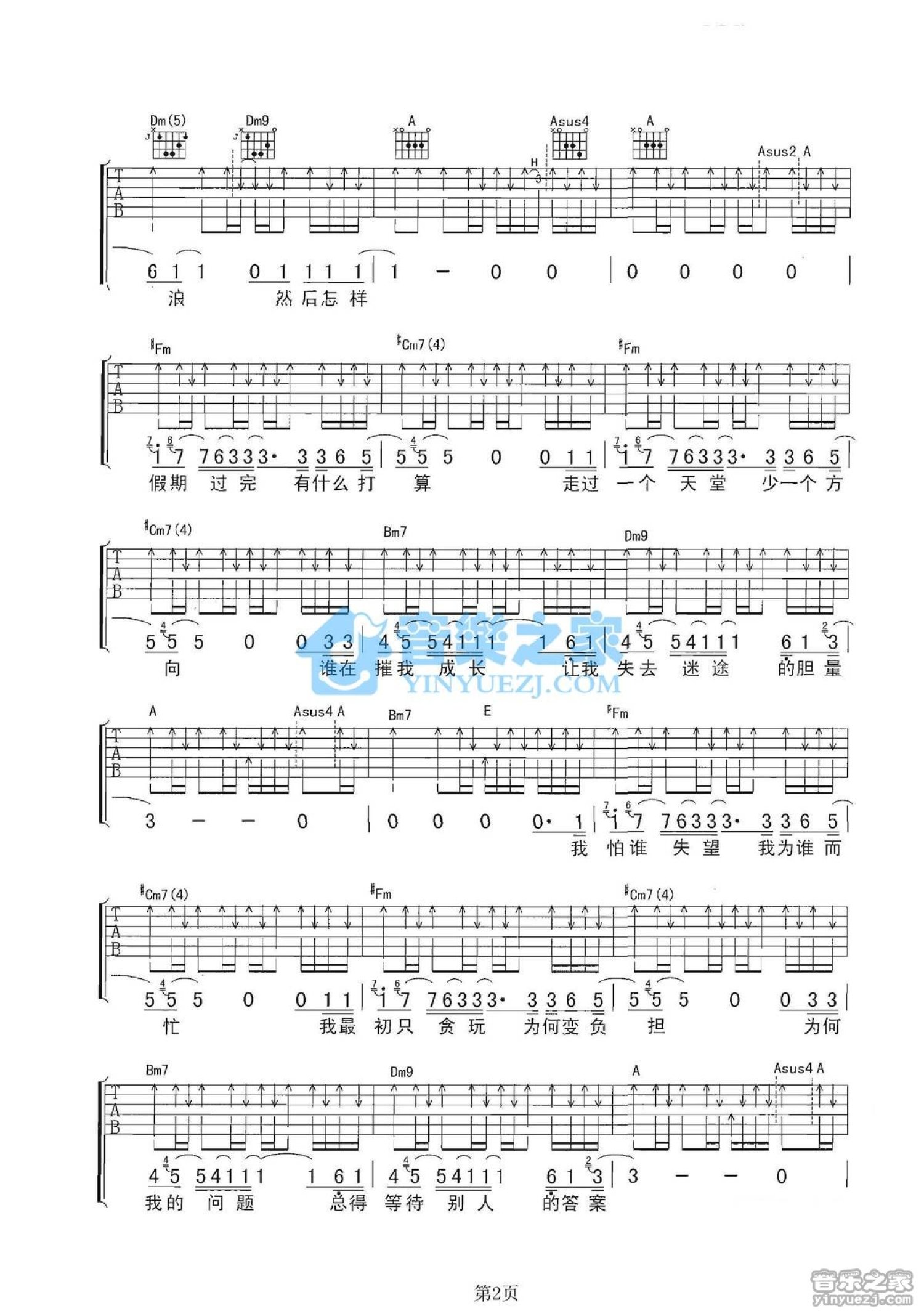 陈奕迅《然后怎样》吉他谱_A调吉他弹唱谱第2张