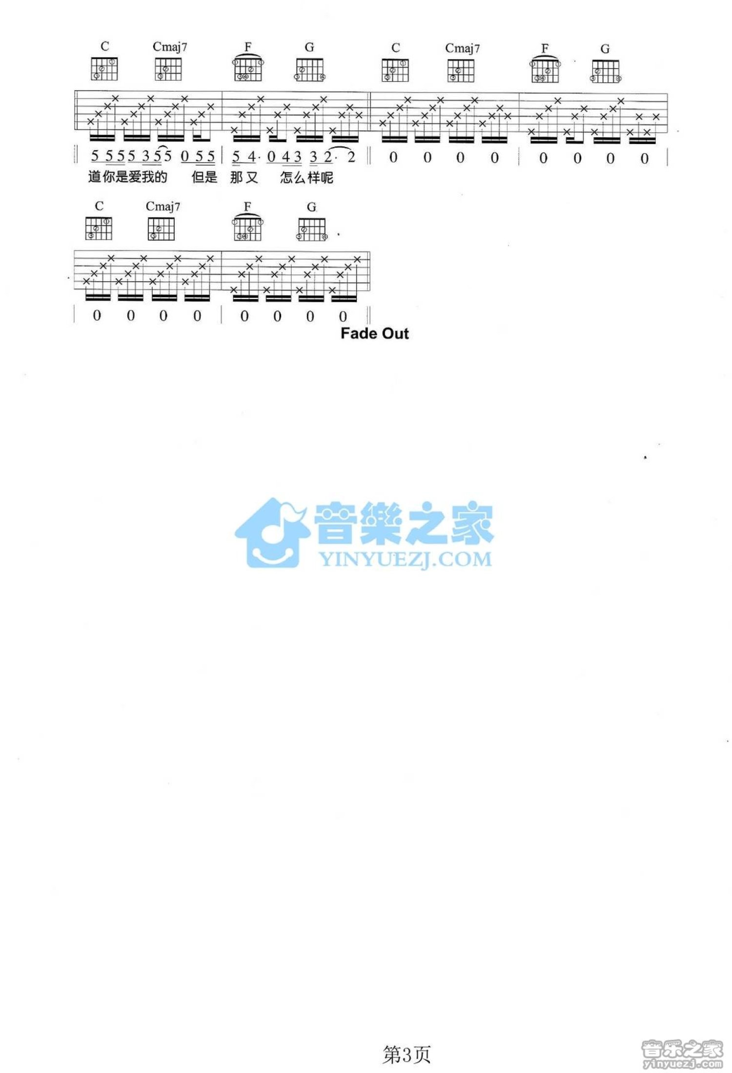 张玉华《那又怎么样》吉他谱_C调吉他弹唱谱第3张