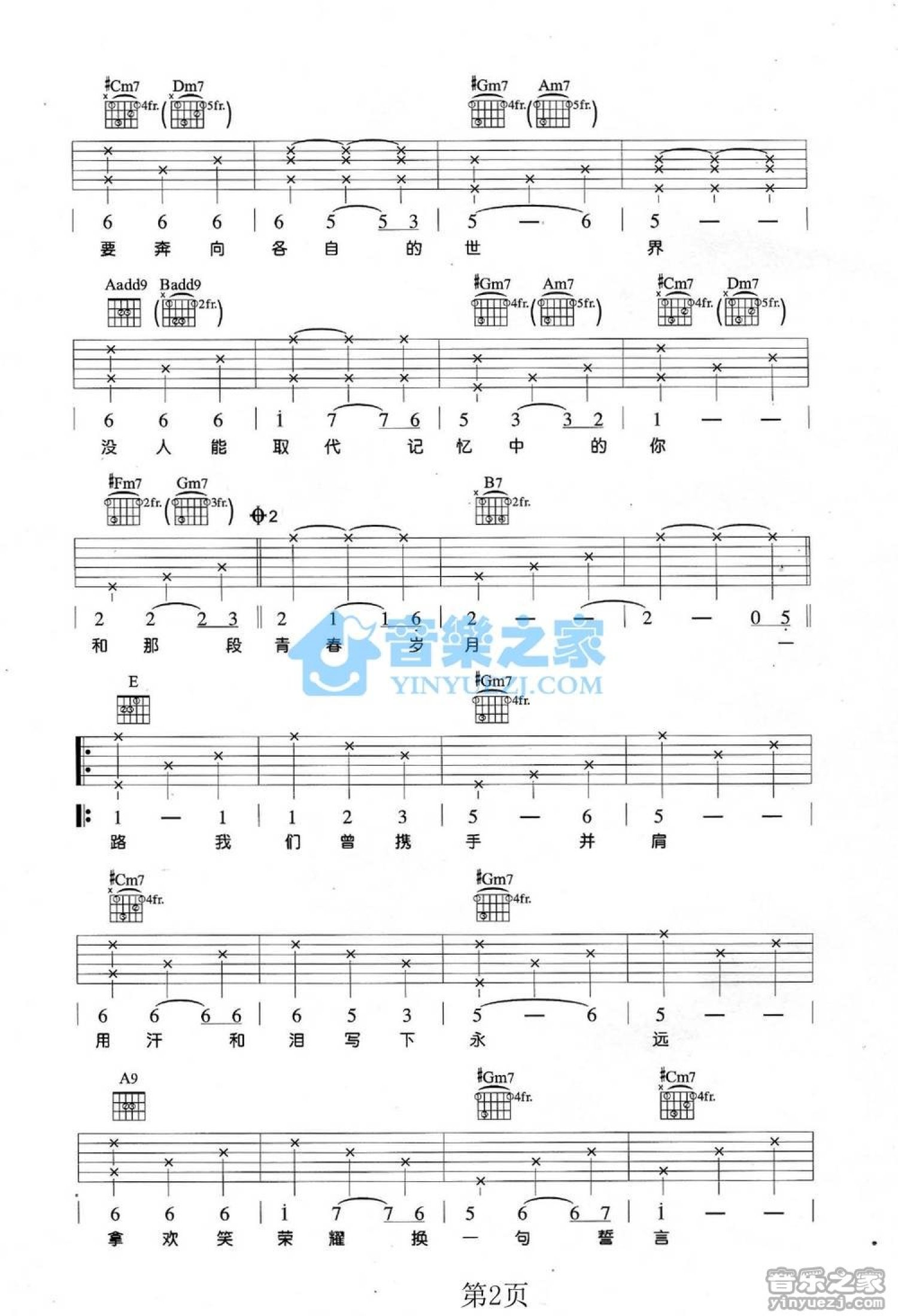 陈志朋《放心去飞》吉他谱_E调吉他弹唱谱第2张