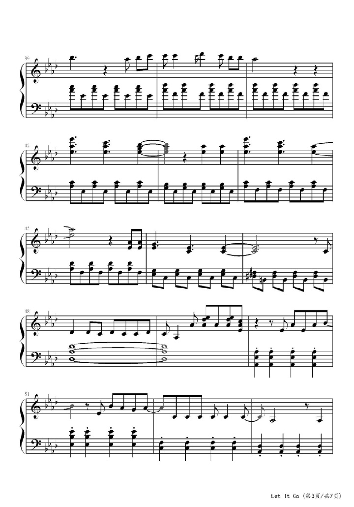 《Let It Go》钢琴谱第3张