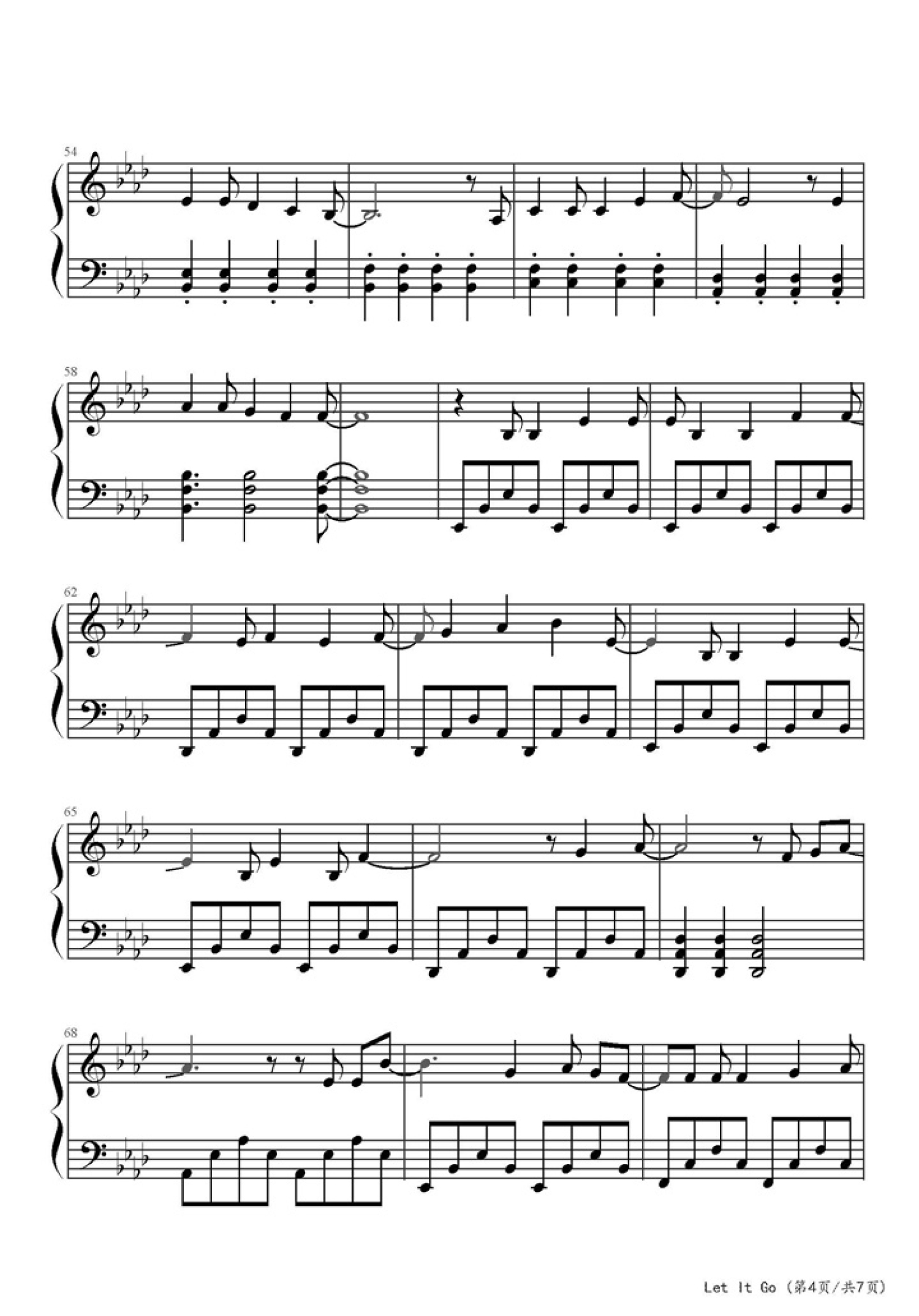 《Let It Go》钢琴谱第4张