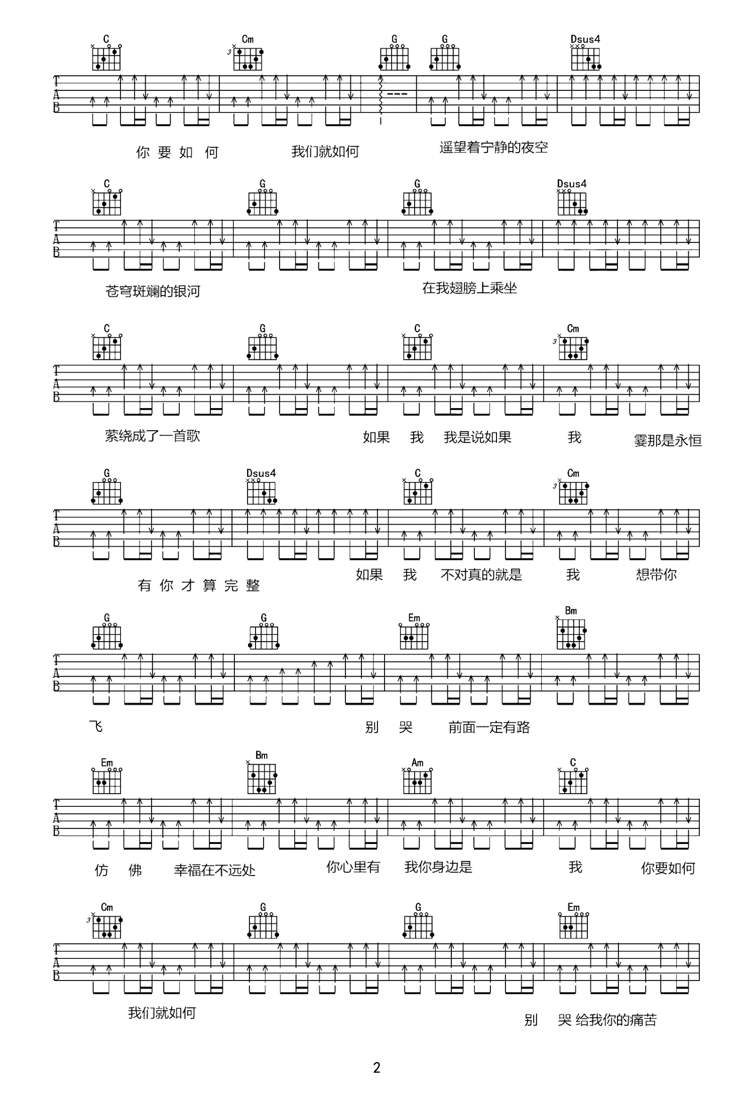 康姆士乐团《你要如何我们就如何》吉他谱_G调吉他弹唱谱第2张