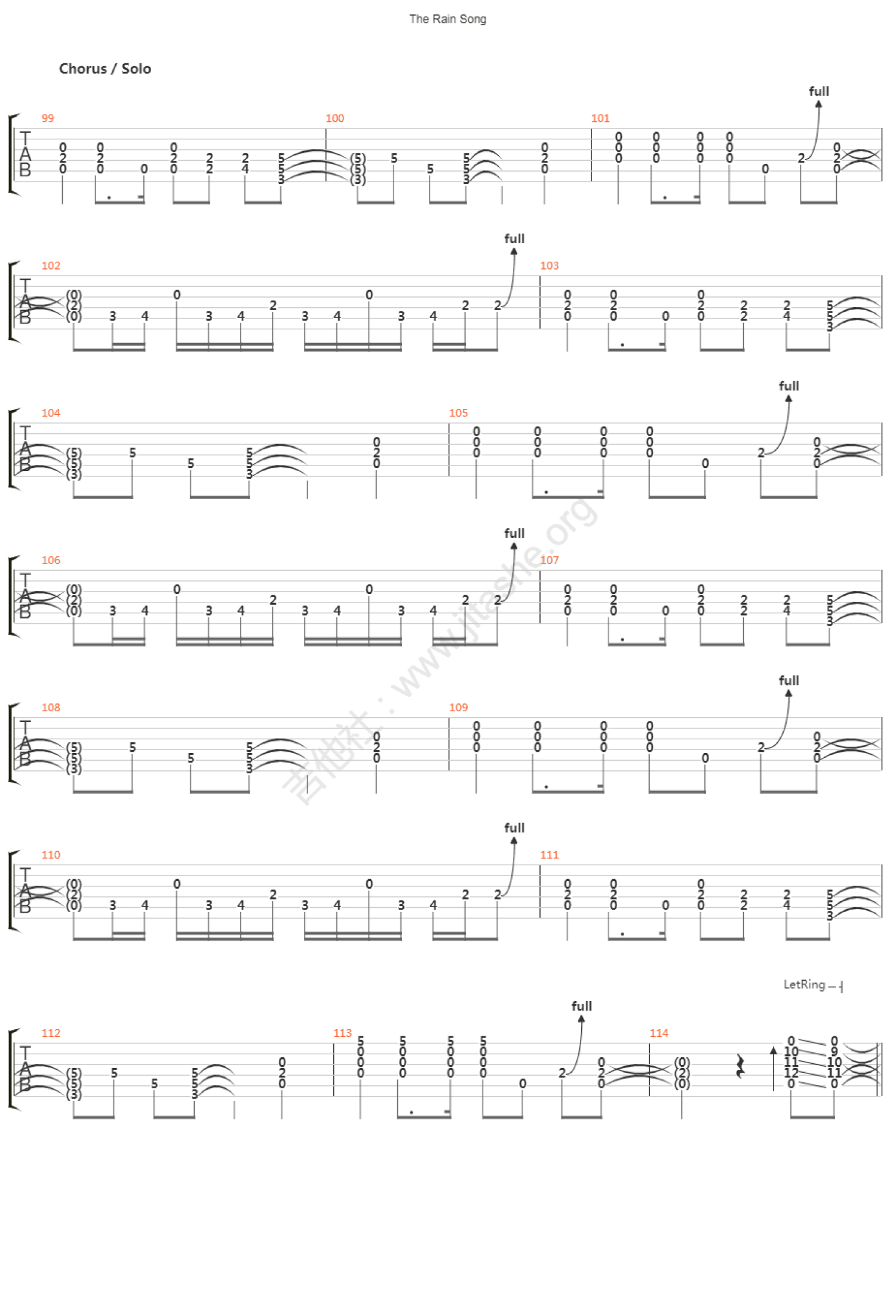 Led Zeppelin《The Rain Song》吉他谱_吉他独奏谱第6张