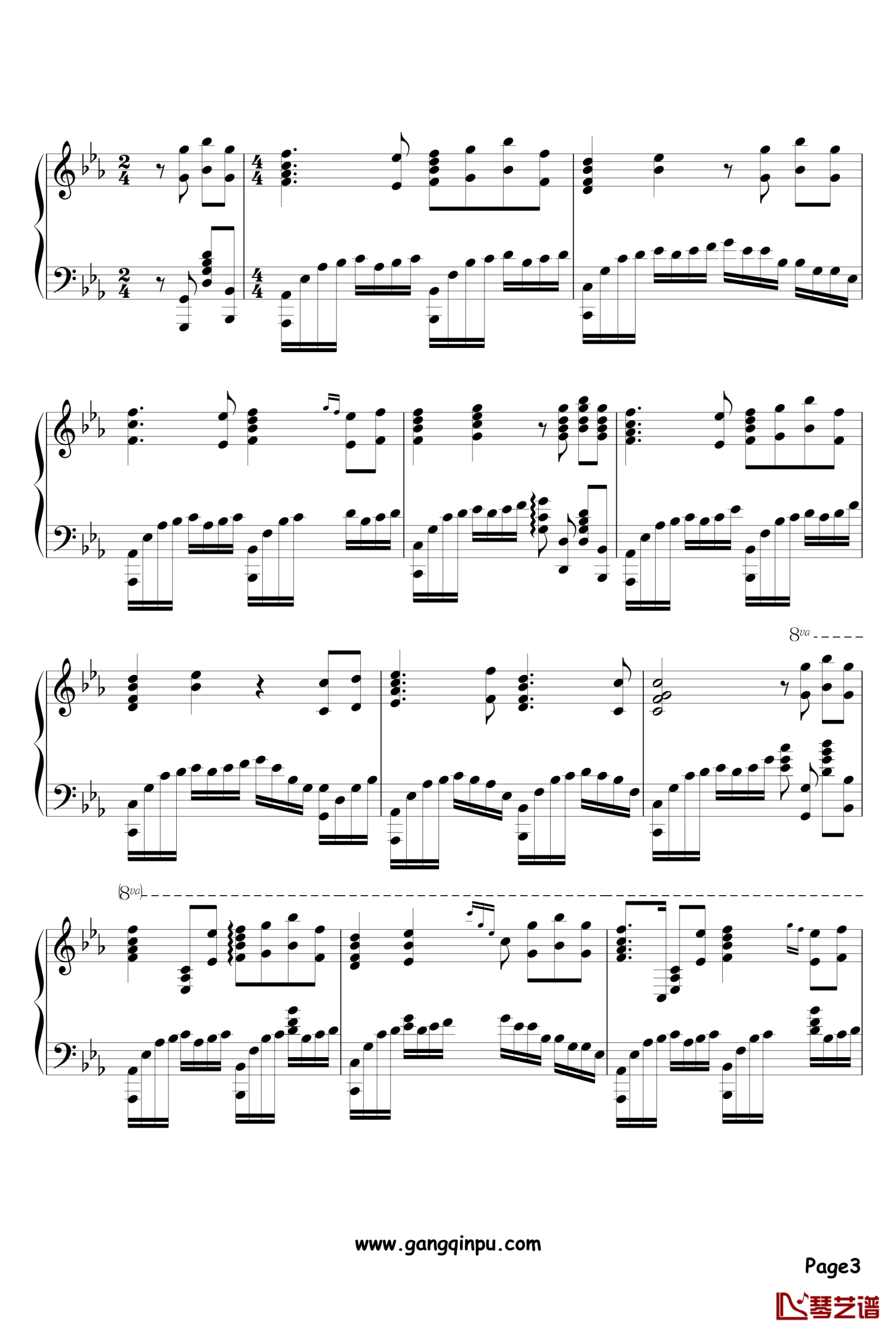 《Eutopia》钢琴谱第3张