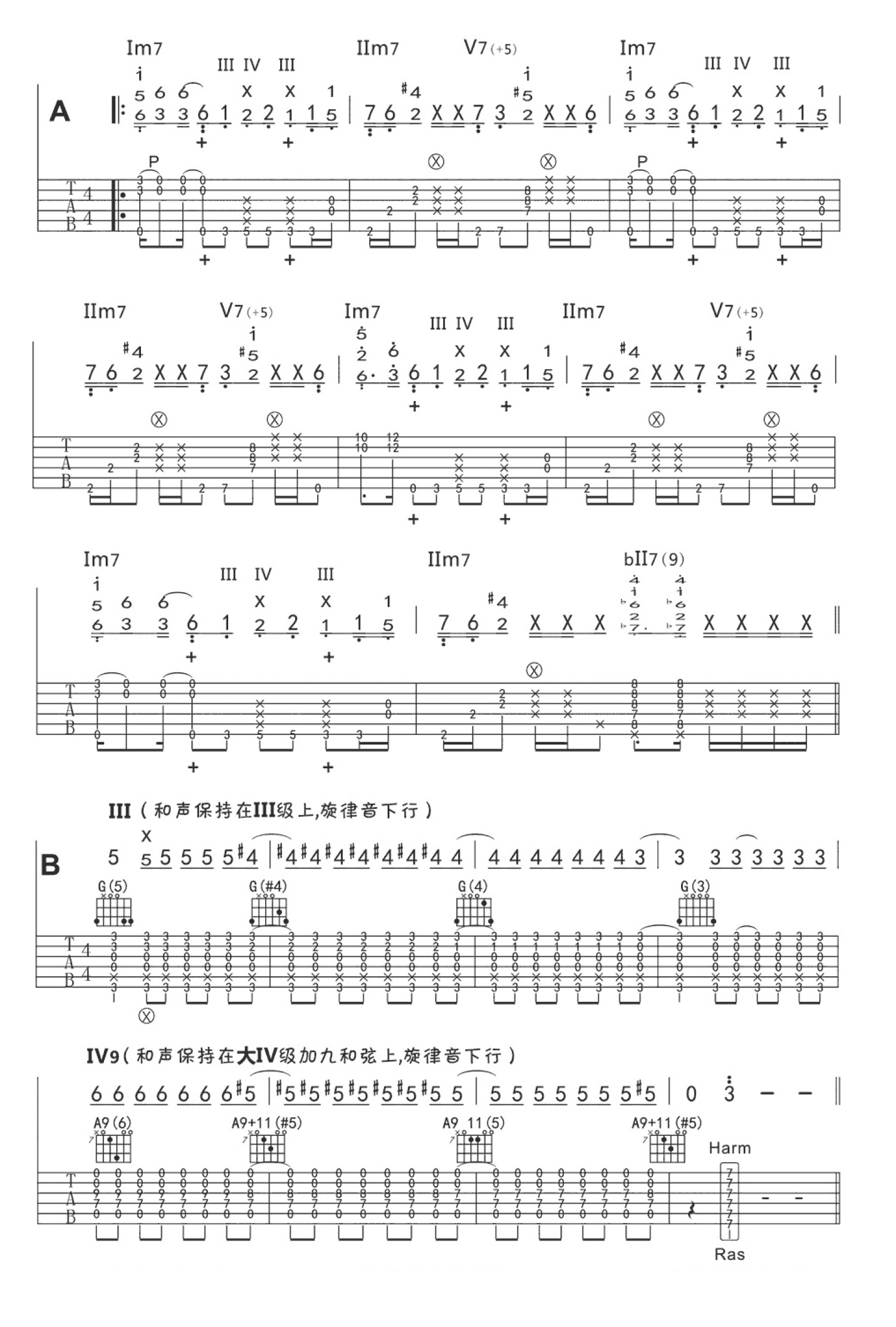 押尾桑《Fight》吉他谱_G调吉他独奏谱_简单指弹技巧讲解第2张