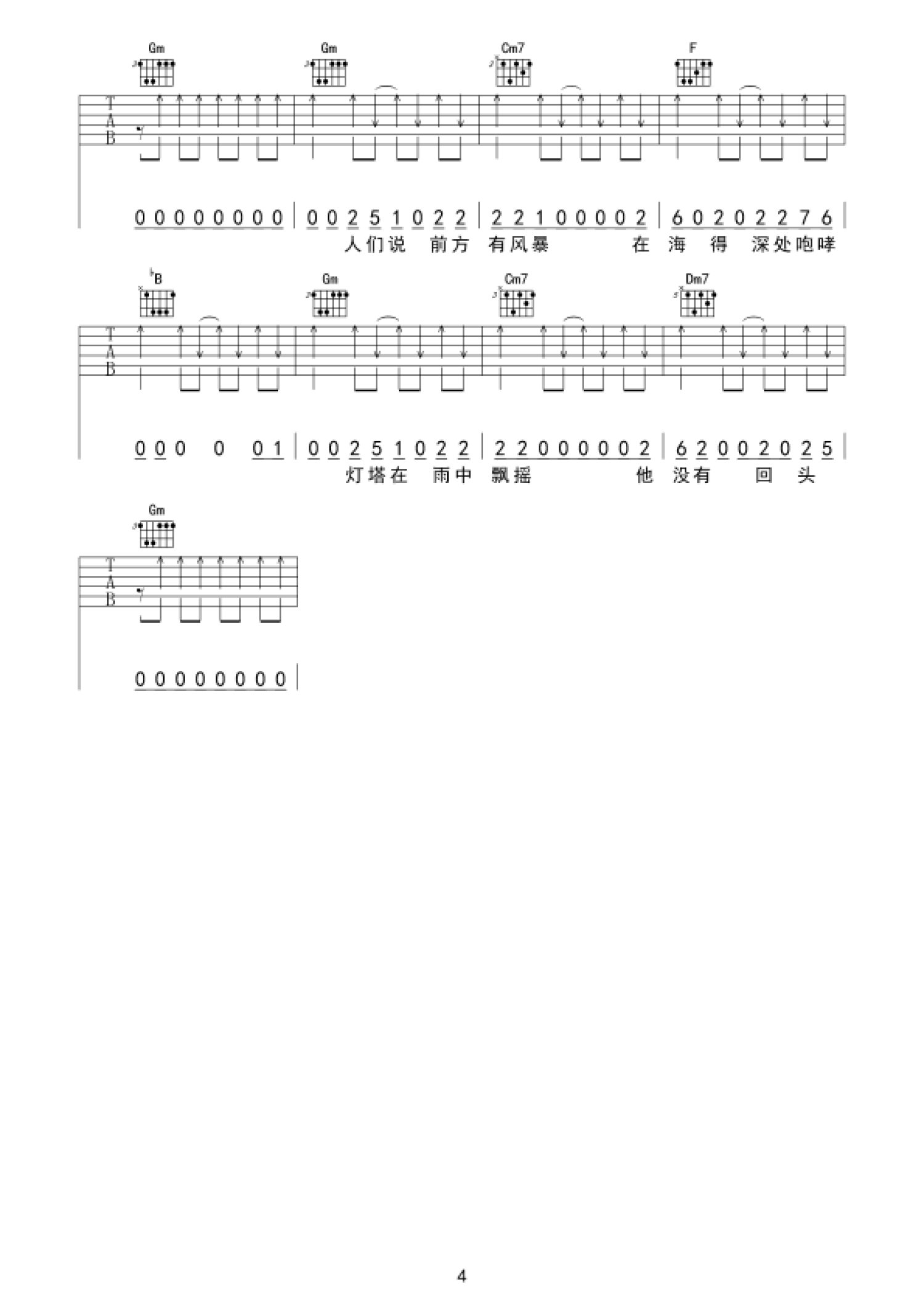 吴昱翰/艾伦/王成思/黄才伦/杜晓宇《疯船长》吉他谱_吉他弹唱谱第4张