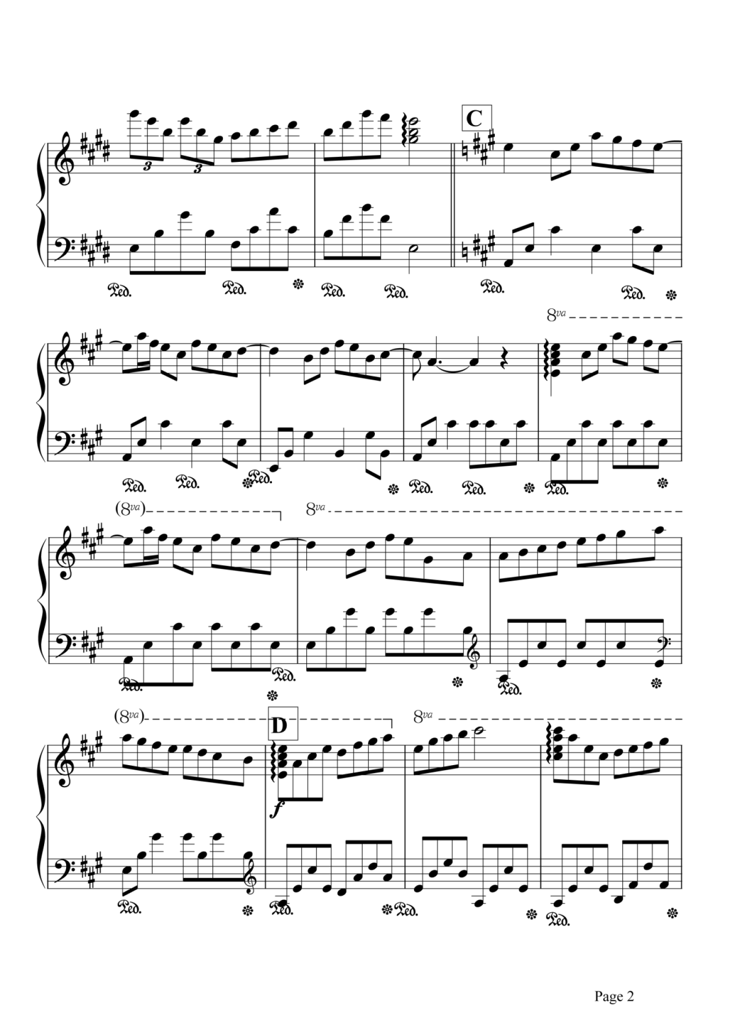 理查德·克莱德曼《瓦妮莎的微笑》钢琴谱第2张