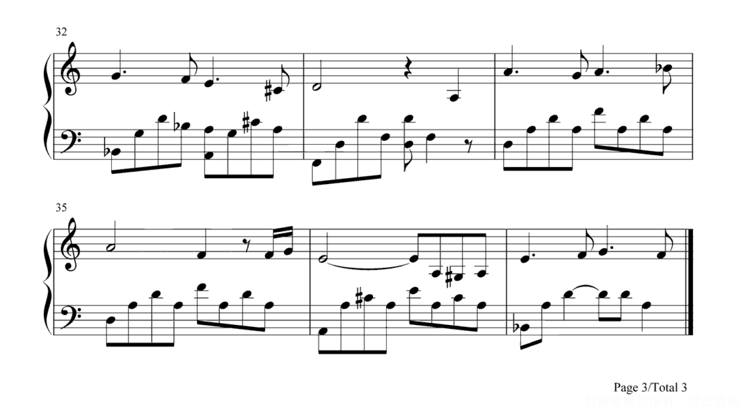 周杰伦《以父之名》钢琴谱 完整版第3张
