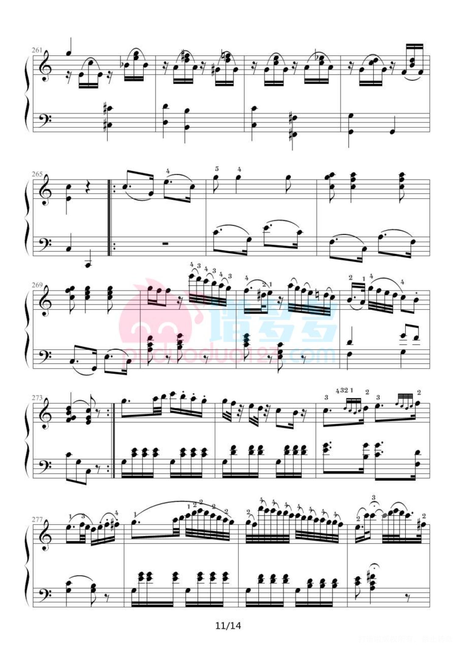 莫扎特《小星星变奏曲》钢琴谱（高清五线谱）第11张