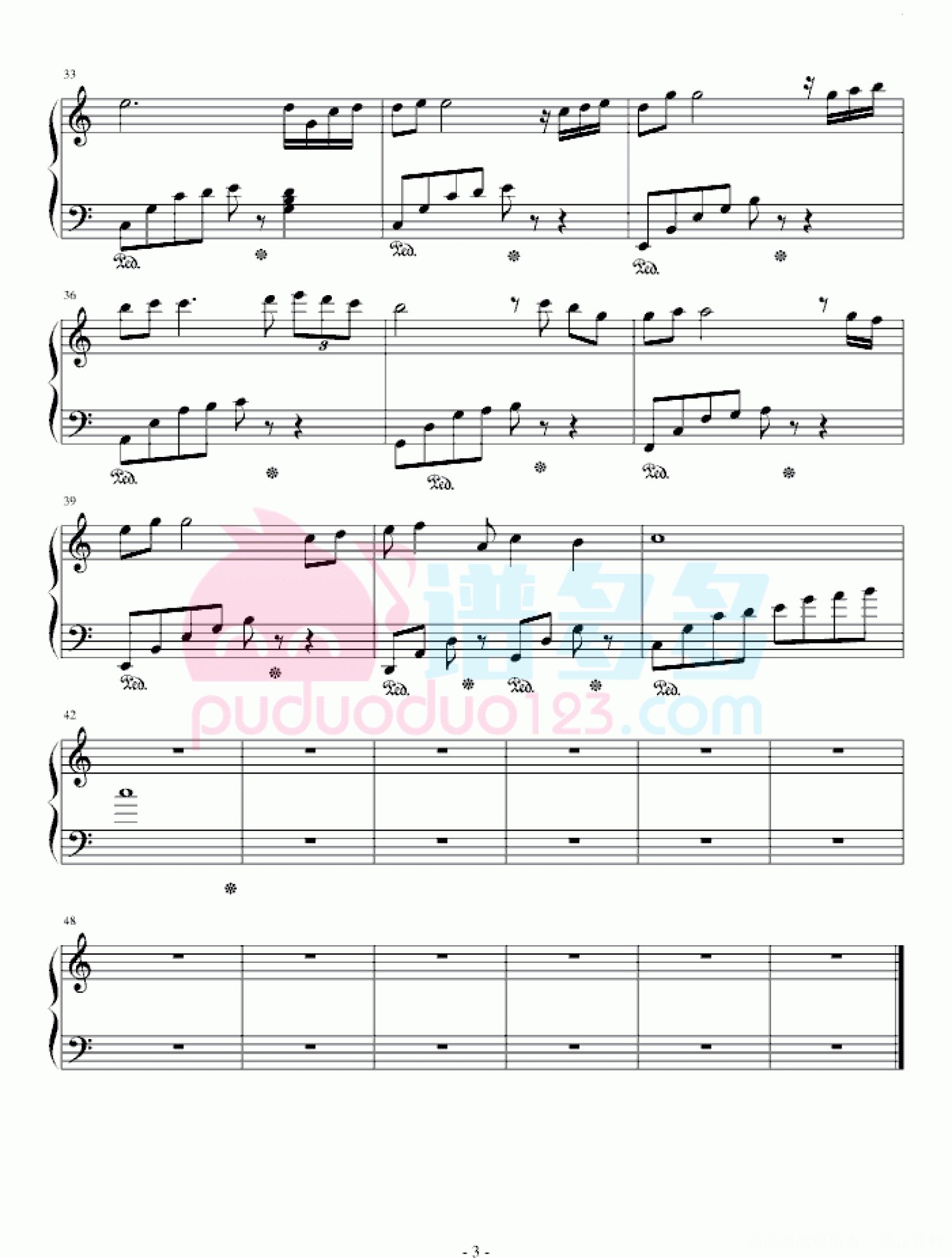 《雨中印记》（Kiss The Rain） 超简版钢琴谱第3张