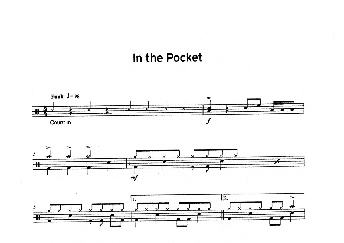 一级曲目《一级曲目in the Pocket》鼓谱_架子鼓谱第1张