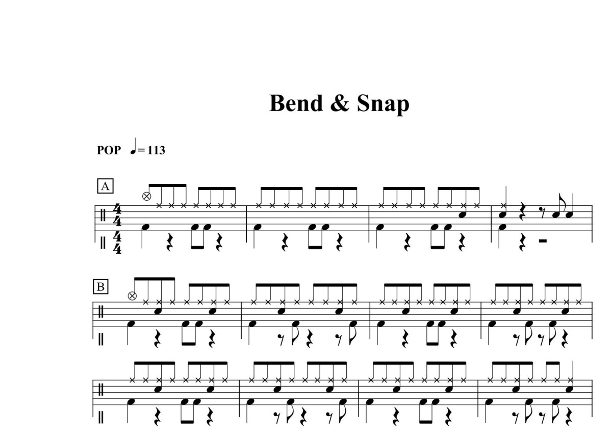 三级考级曲目《Bend & Snap》鼓谱_架子鼓谱第1张