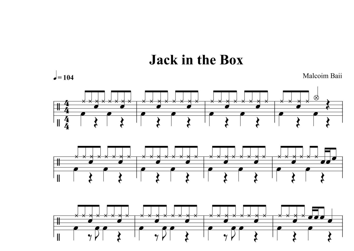 三级考级曲目《Jack in the Box》鼓谱_架子鼓谱第1张