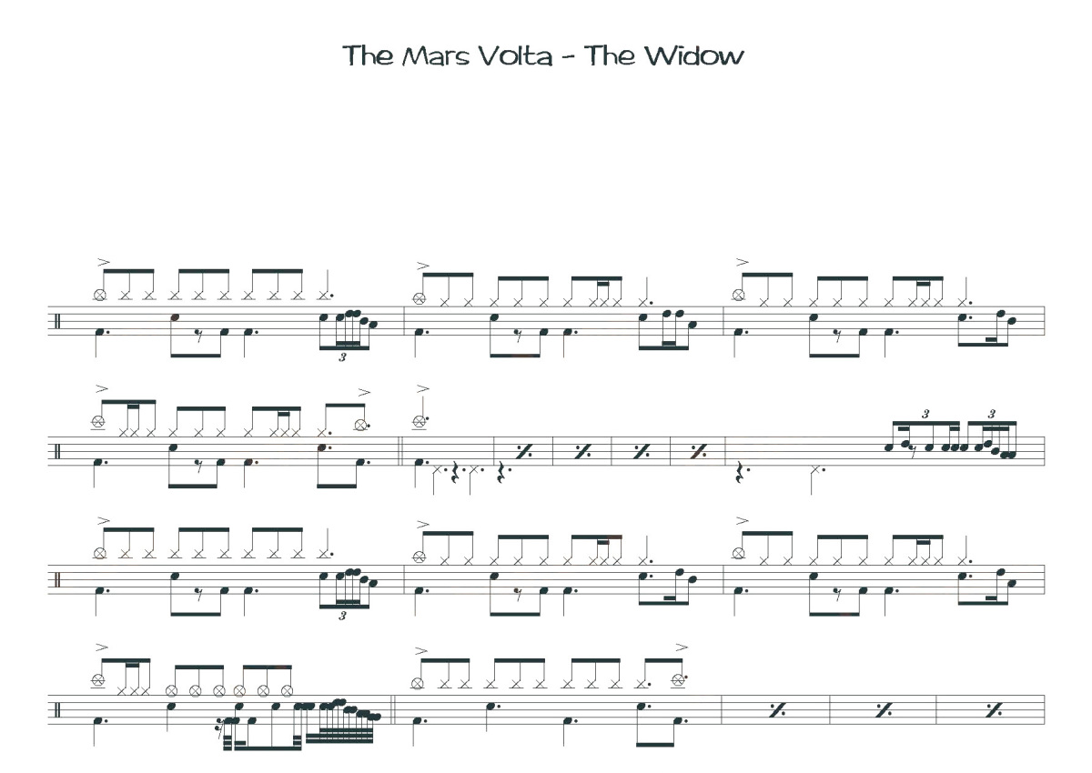 Widow《The Mars Volta》鼓谱_架子鼓谱第1张