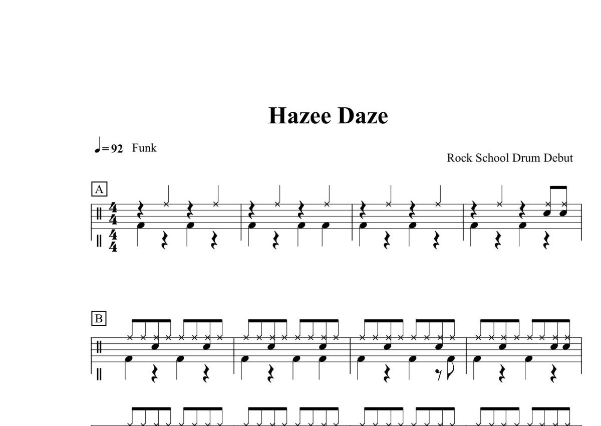 Hazee Daze《Hazee Daze》鼓谱_架子鼓谱第1张