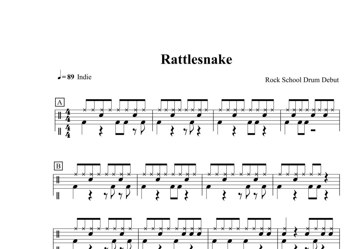 Rattlesnake《Rattlesnake》鼓谱_架子鼓谱第1张