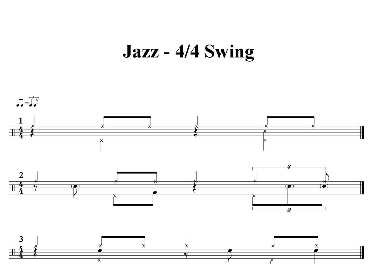 风格练习《Jazz - 4/4 Swing》鼓谱_架子鼓谱第1张