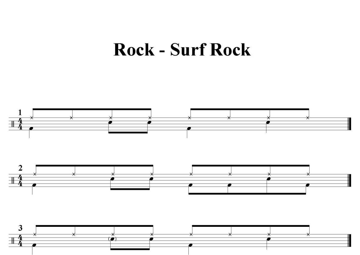 风格练习《Rock - Surf Rock》鼓谱_架子鼓谱第1张