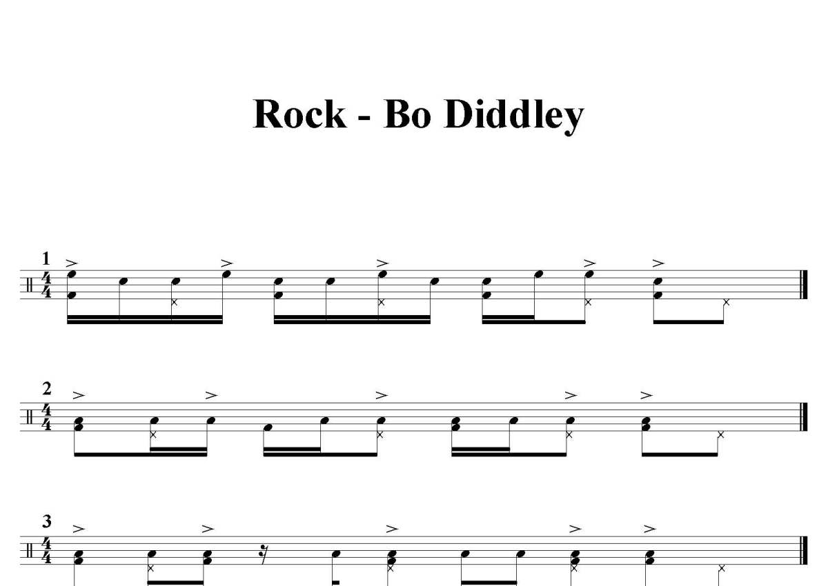 风格练习《Rock - Bo Diddley》鼓谱_架子鼓谱第1张
