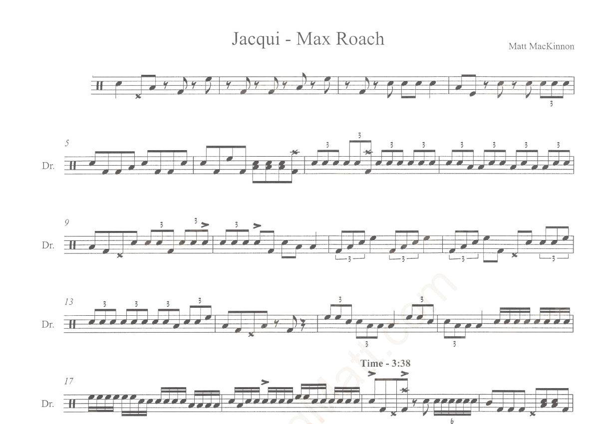 max roach《jacqui》鼓谱_架子鼓谱第1张