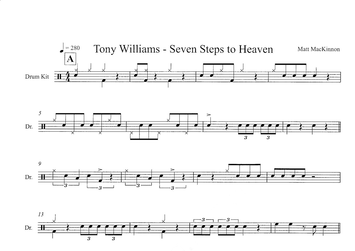tony williams《seven step to heaven》鼓谱_架子鼓谱第1张