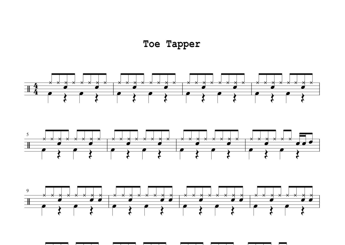 二级考级曲目《Toe Tapper》鼓谱_架子鼓谱第1张